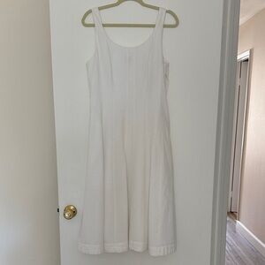 Classic Cotton White Sleeveless Dress